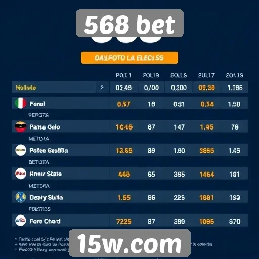 Comparativo das odds oferecidas pela 568 bet